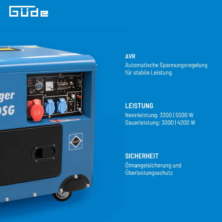 Güde Stromerzeuger Diesel GSE 5501 DSG 5000 Watt Silent